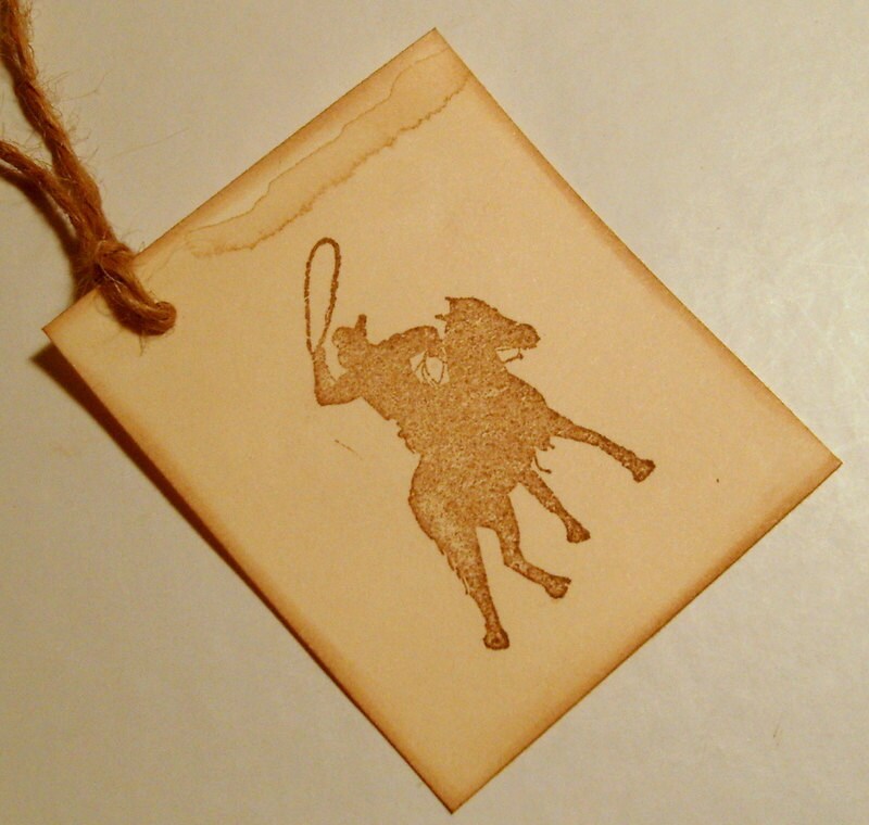 Country western themed favor tags Custom sentiment handmade RESERVED for