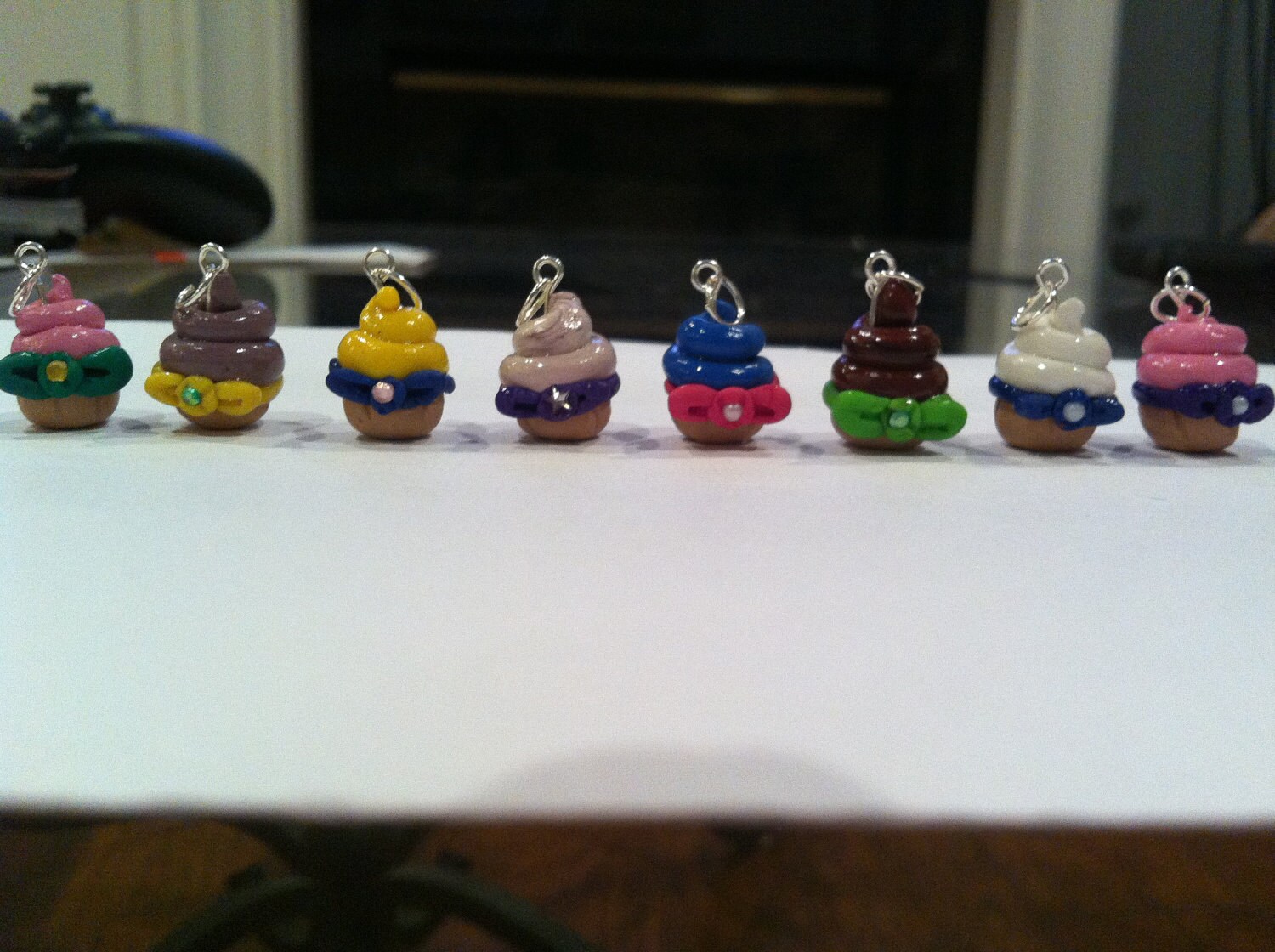 polymer clay cupcake charms