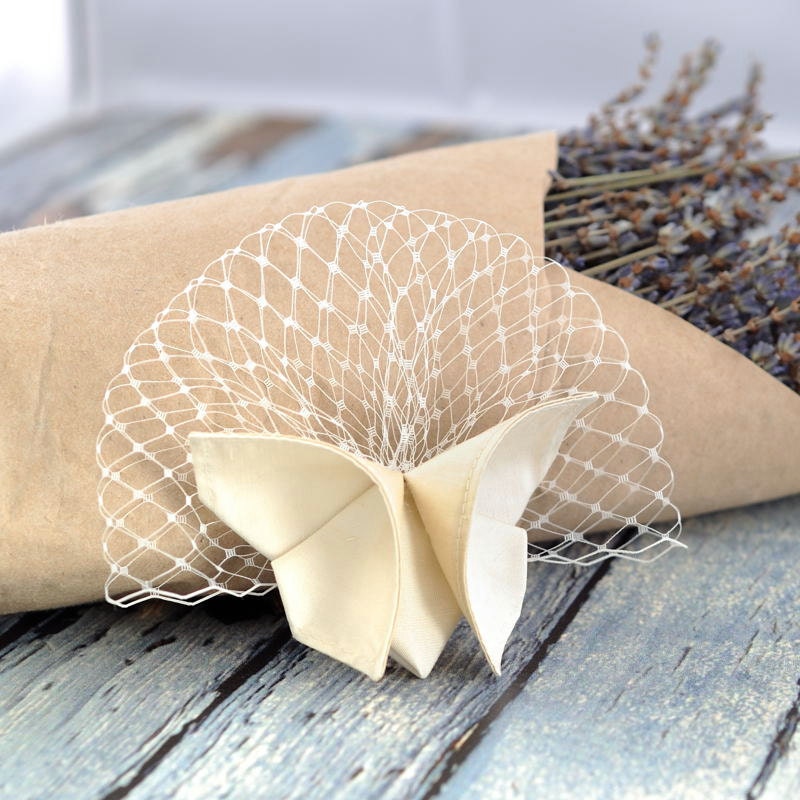 Shades of White Wedding Barrette Silk Origami Butterfly Hair Clip 100 Custom