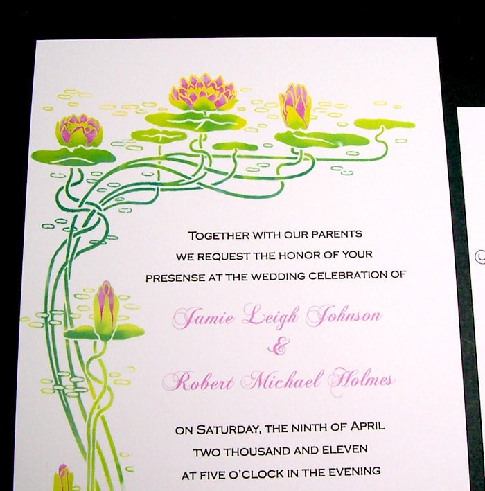 Monet 39s Lilies PRINTABLE Wedding Invitation Set I set text YOU print