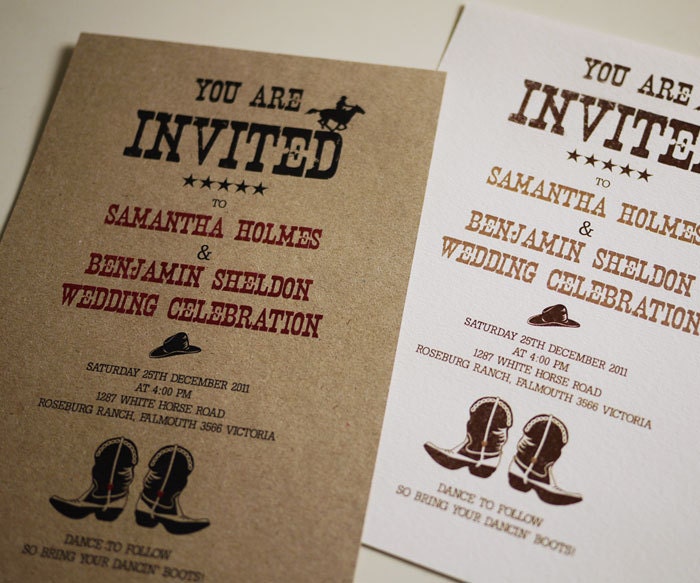 Western Country Wedding Invitation PRINTABLE From ThreeEggsDesign