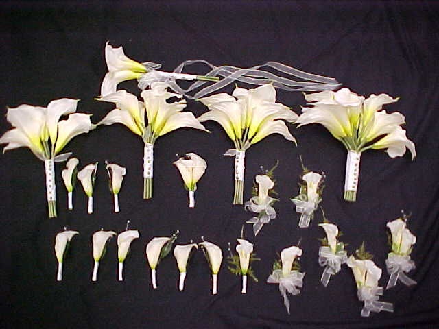 Calla Lily Wedding Flower Set 21 pieces White Real Touch Calas 1 Bridal 