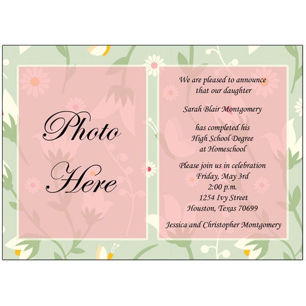 Green Floral Background with Photo