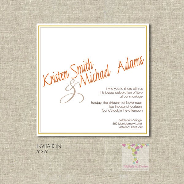 Autumn Country Printable Wedding Invitation Suite