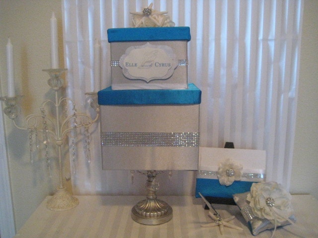 silver wedding card box