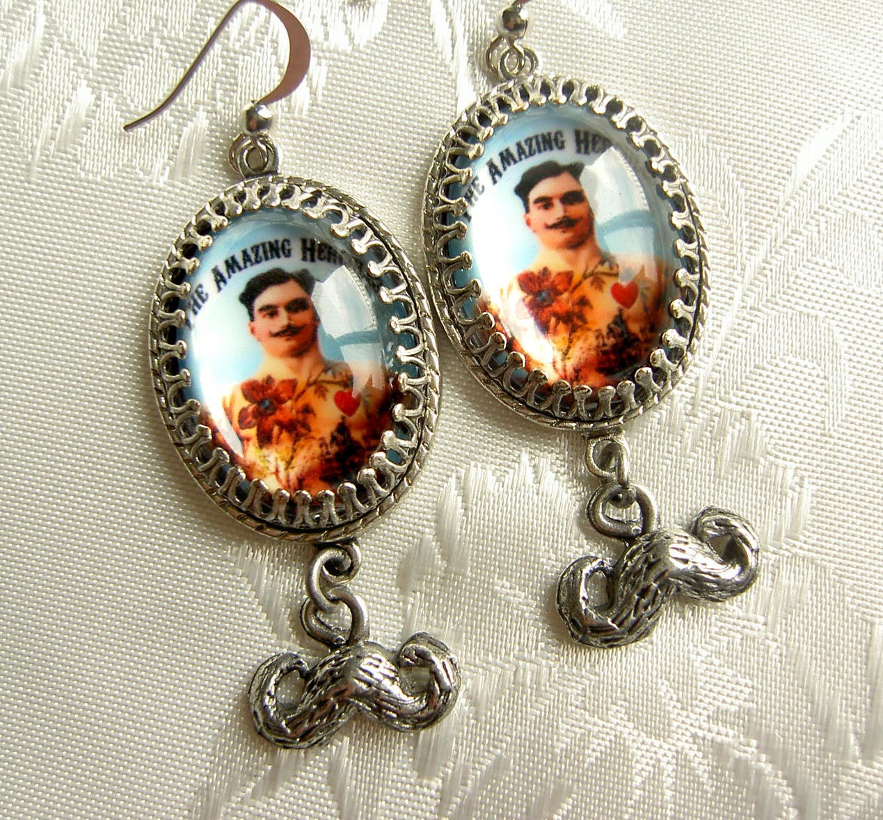 with mustache charm below