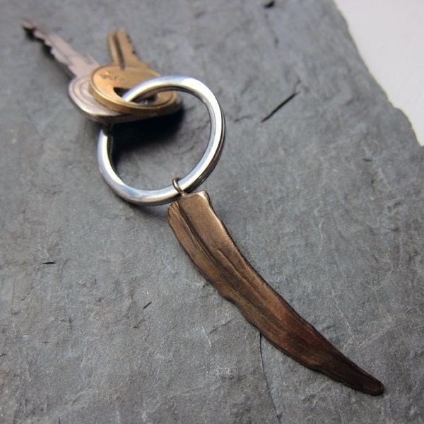 Bronze spear keychain, stainless steel key ring, mens gift-mens gift, keychain, key chain, keyring, key ring, spear, native, southwestern, primitive, bronze