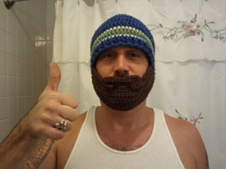 Crochet Beard Hat adult size made to order From freshasdaisies