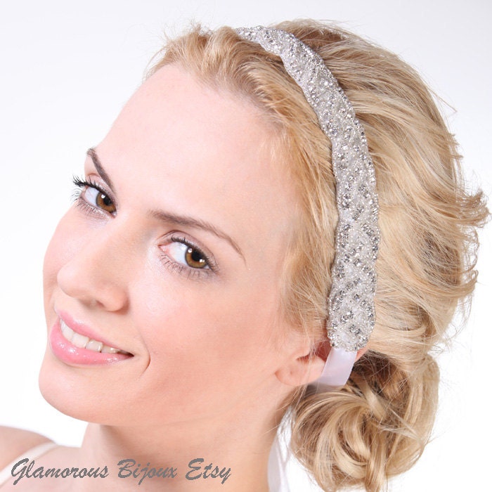 ELOISE Grecian Style Crystal Rhinestone Vintage Wedding Bridal Headband 