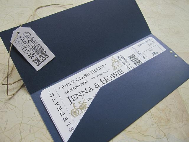 Boarding Pass Wedding Invitation Package First class ticket invitation 