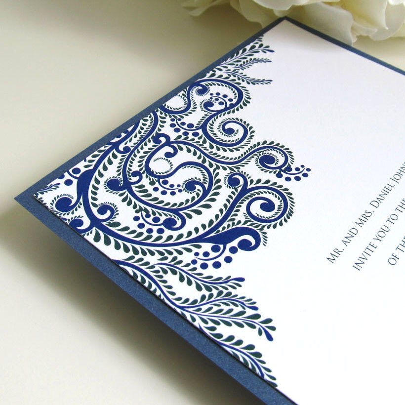 Printable Vines Indian Wedding Invitations Digital Files for SelfPrint