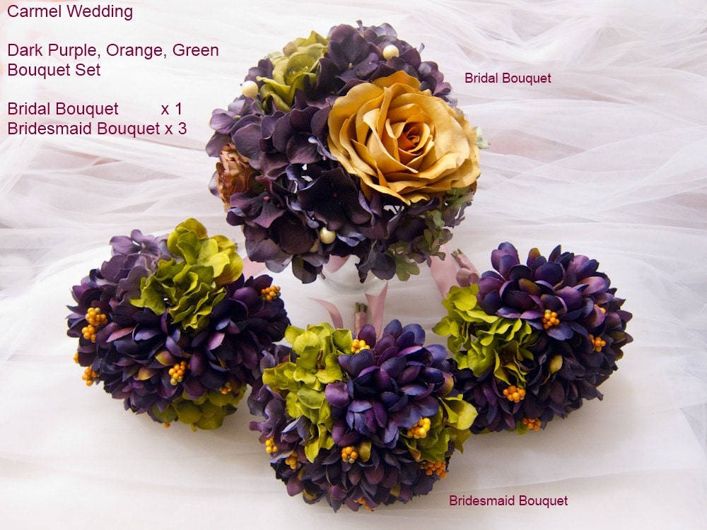 dark purple wedding bouquets