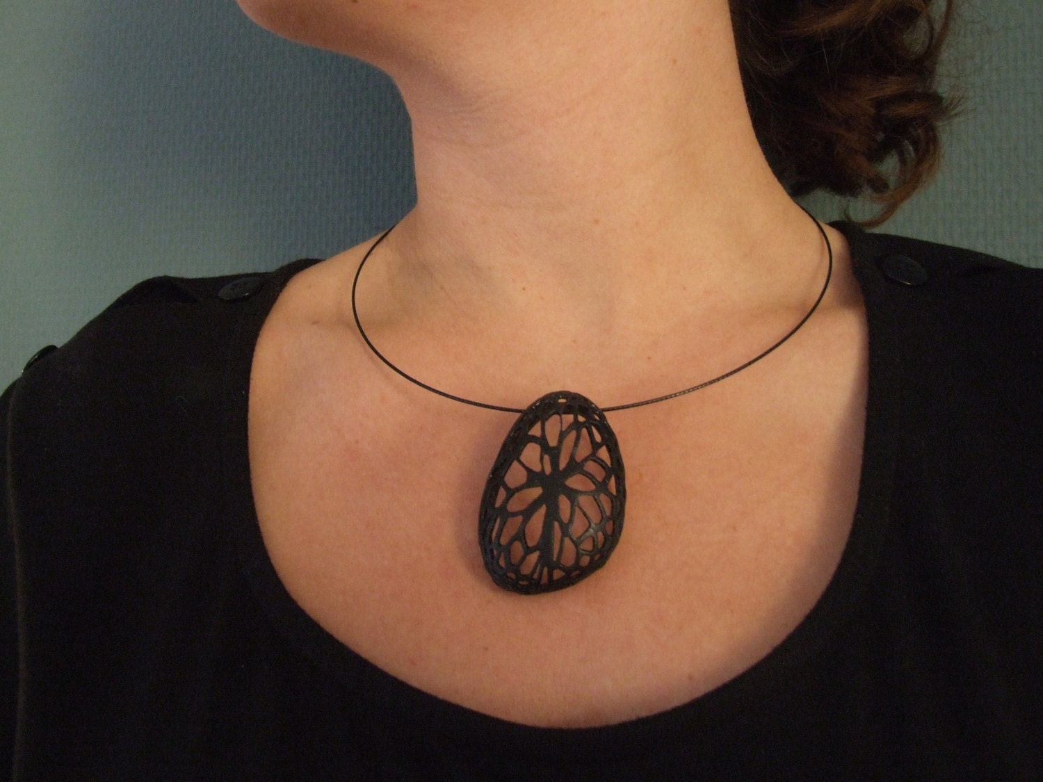 Black Pebble Necklace
