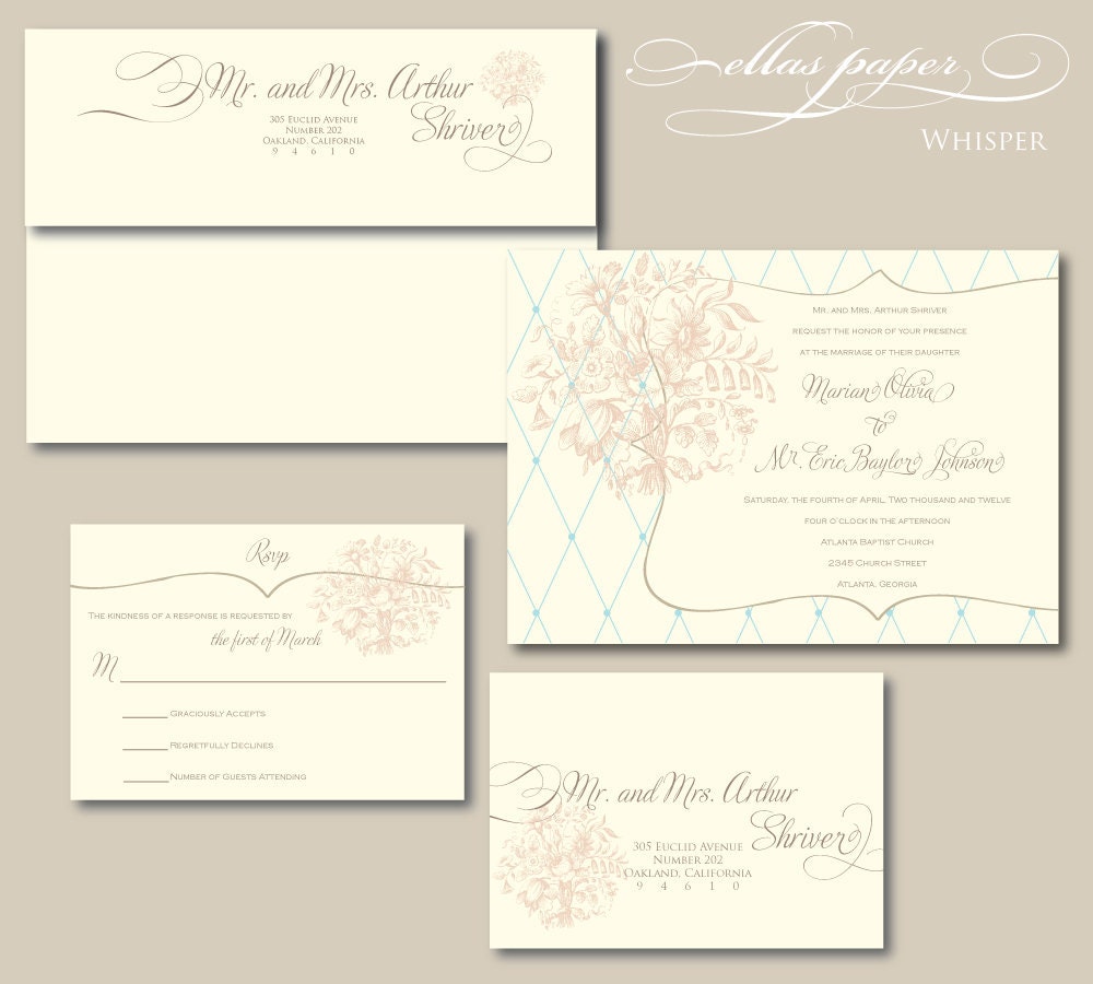 shabby chic wedding invitations