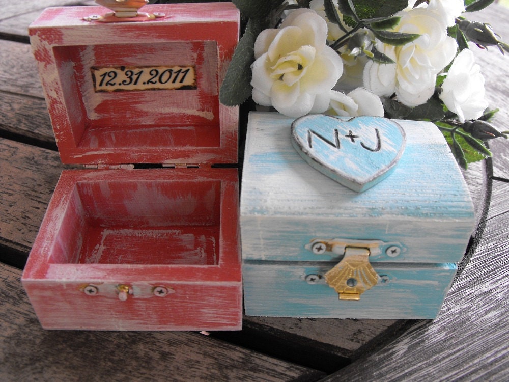 Personalized Wedding Ring Box You Pick Your Colors Romantic Antique Vintage