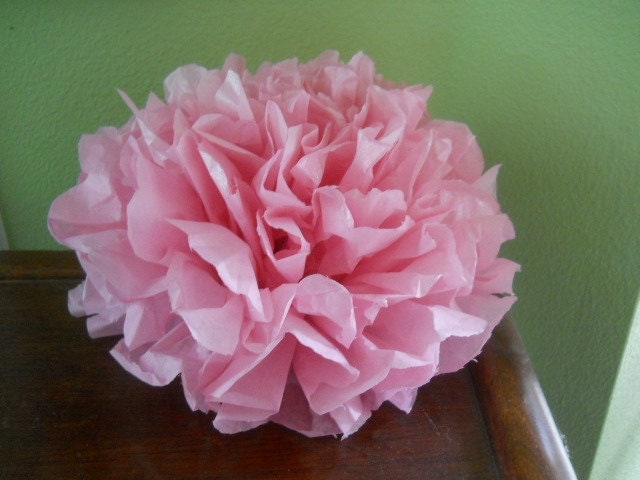 Pink paper flower wedding decoration and accent