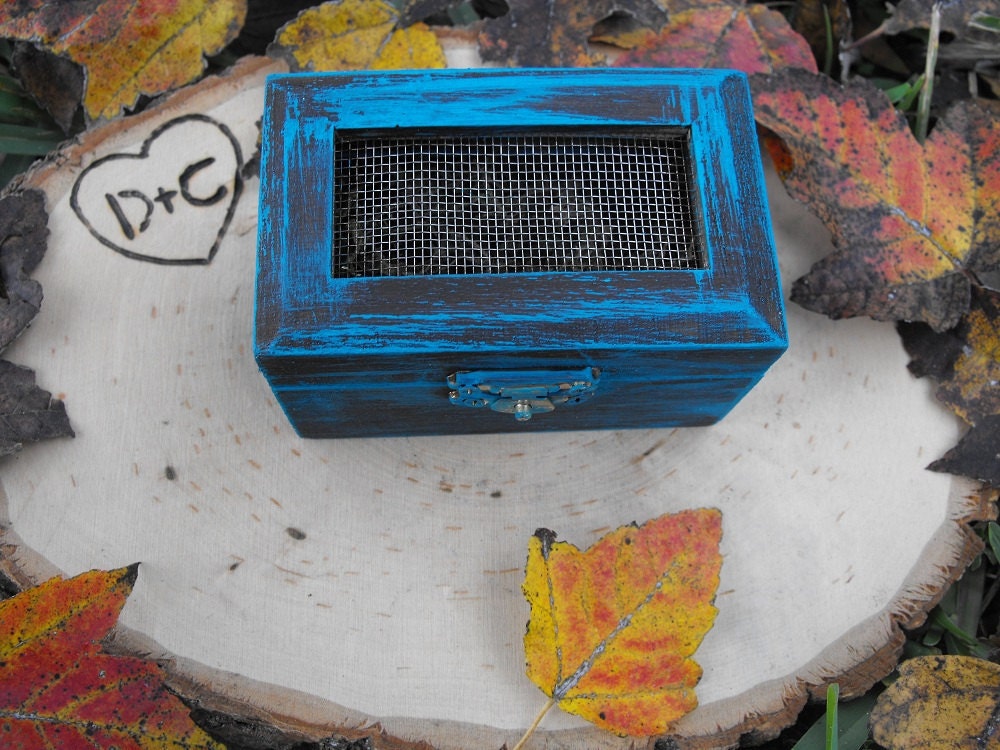 Woodland Rustic Outdoor Wedding Ring Box Distressed Shabby Chic Alternative