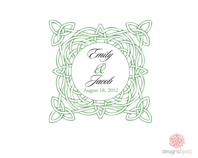 Celtic Border Wedding Monogram Digital File