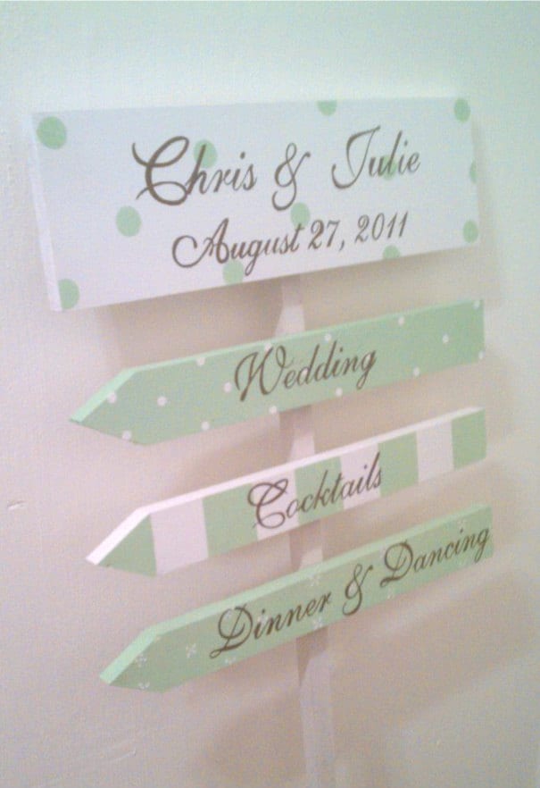 Wedding Sign 5pc Set In YOUR WEDDING COLORS Vintage Wedding Beach Wedding 