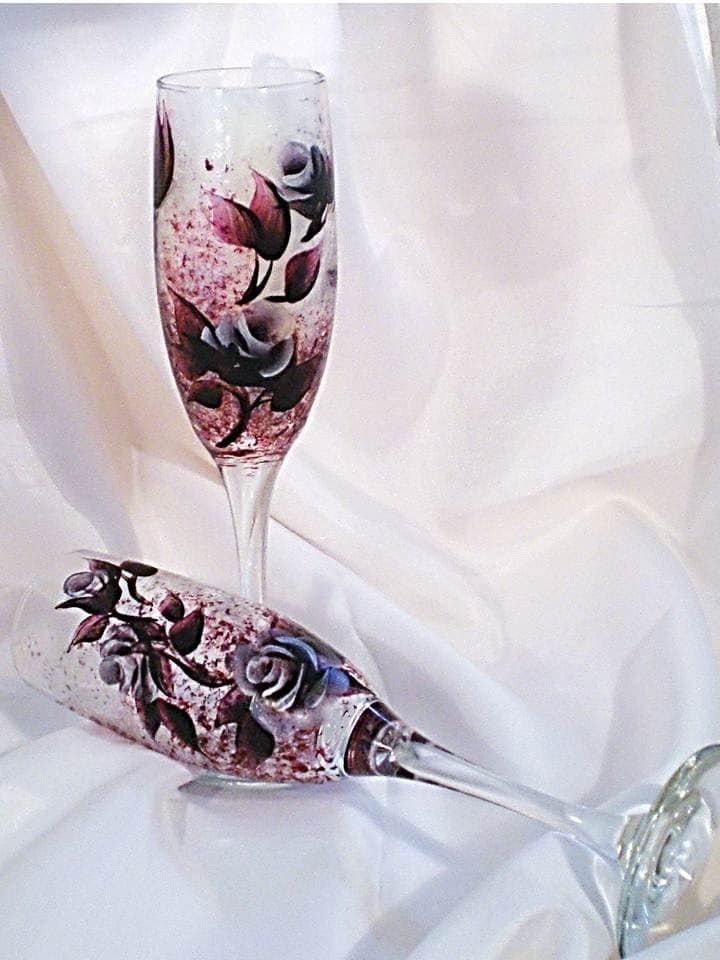  Silver Roses Set of 2 Wedding Bridesmaid Gift Valentines Day
