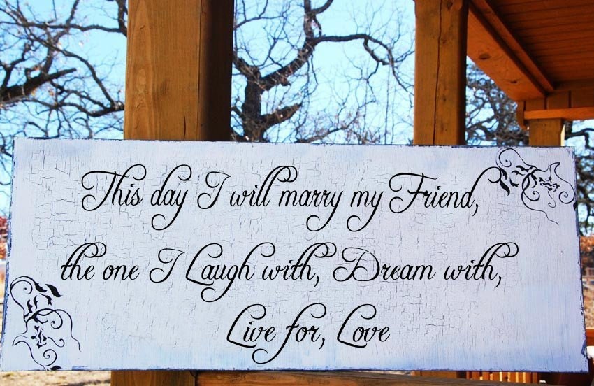 THIS DAY Wedding Signs Cottage Wedding Decorations Vintage 10x30