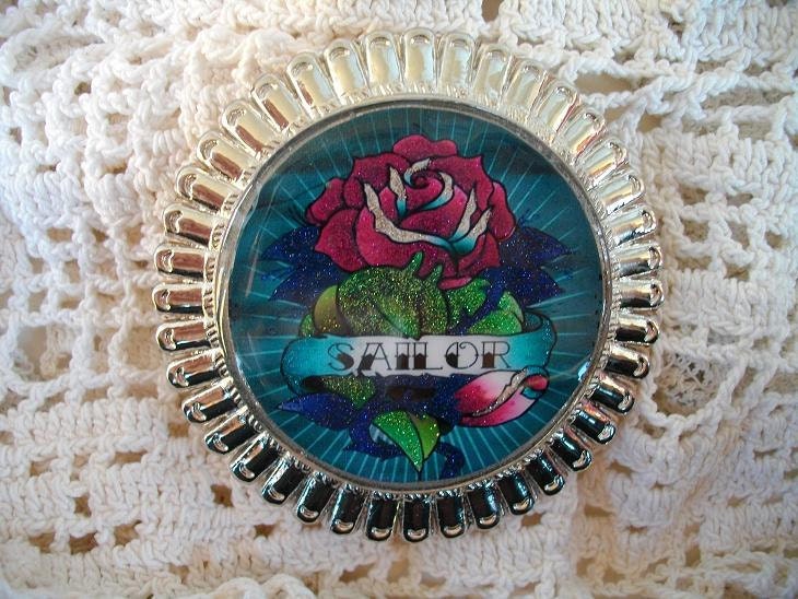 Old School Rose Tattoo Belt Buckle From AnDBling