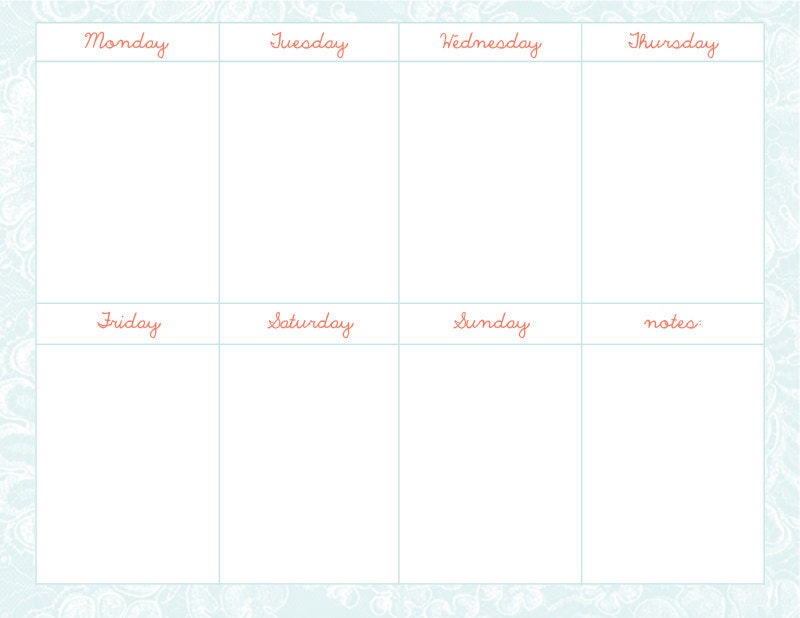 Cute Weekly Planner Template