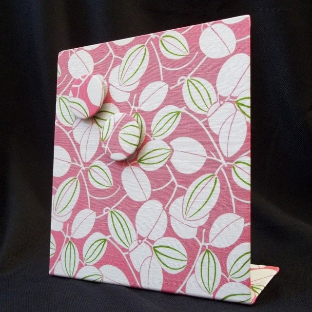 Magnetic Recipe Board Magnet Memo Board Pink Lilly Vine Fabric for 