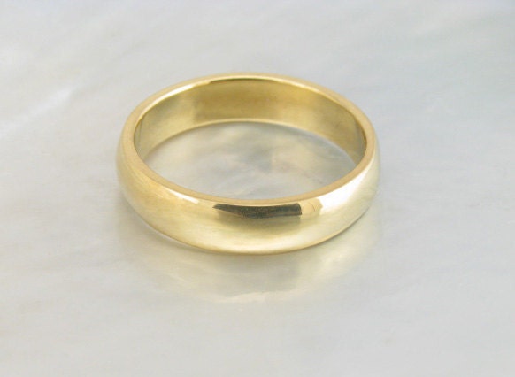 basic low dome wedding band for men or women 4mm wide in 21k gold