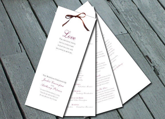 Sophisticated Elegant WEDDING PROGRAM Digital printable file