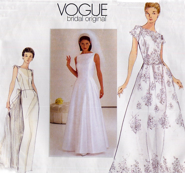 Vogue Bridal Original 2240 Wedding Dress Pattern Princess Seam 