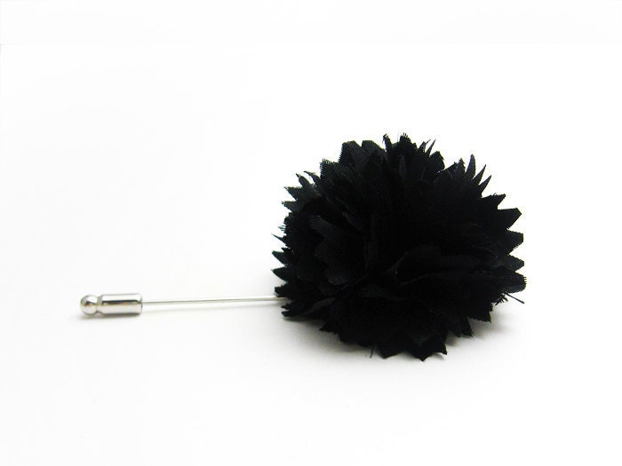 Lapel flower Black Carnation stick hat pin From etherealflowers