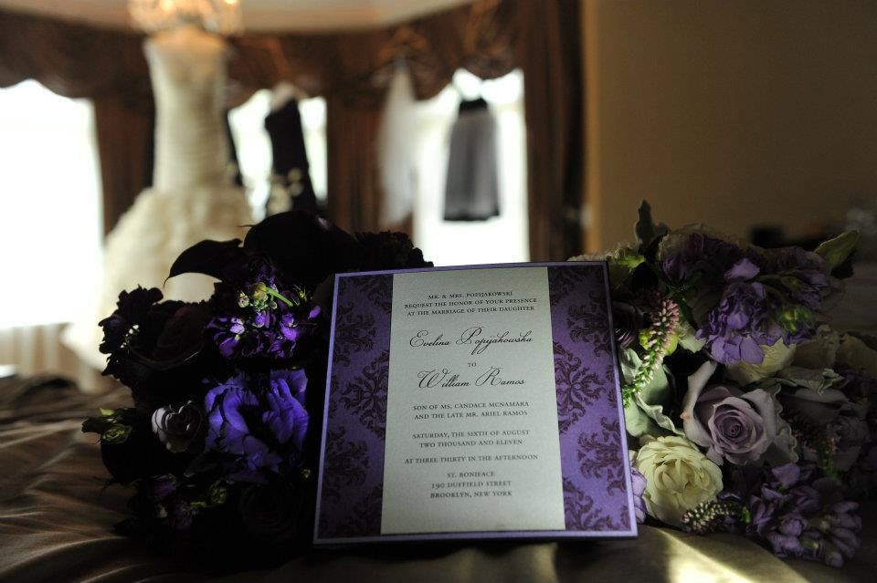 Purple Silver Black Themed Wedding Invitations Regal Opulence