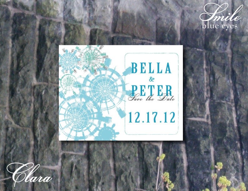 Winter Wedding Save the Date Card or Magnet Clara design