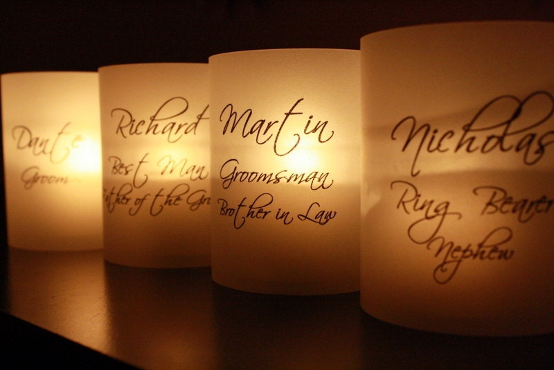 Place Cards Luminarias Bridal Party Head Table Reserved Listing for 