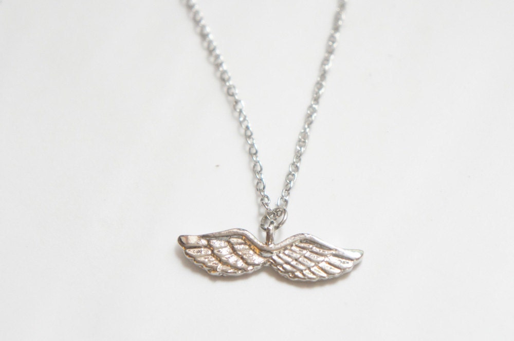 Angel Wings Necklace Silver Tone Sweet and Simple From cheapandchicland