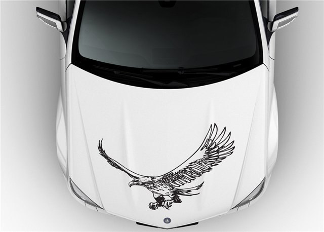 Hood vinyl sticker Animal Bird Eagle Owl Tribal Tattoo 21
