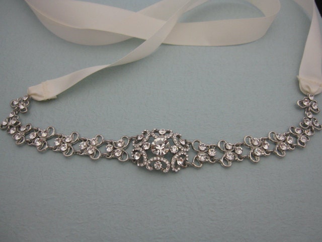 Bridal belt sash ribbon rhinestone bridal sashes jeweled bridal belts 