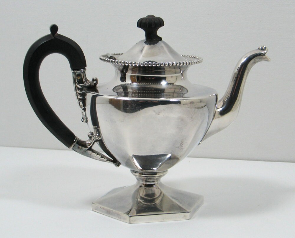 Antique Quadruple Plate Teapot by Wilcox Silver Co, 19th C, Hinged Lid