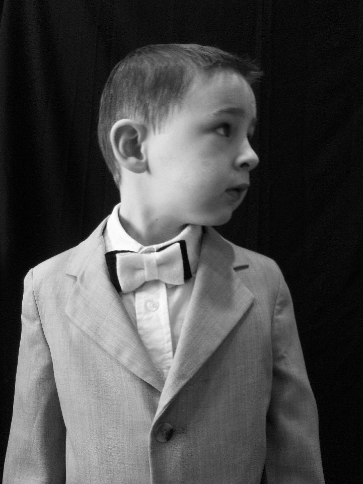 black and white tux boy bow tie baby toddler children child Brookes 