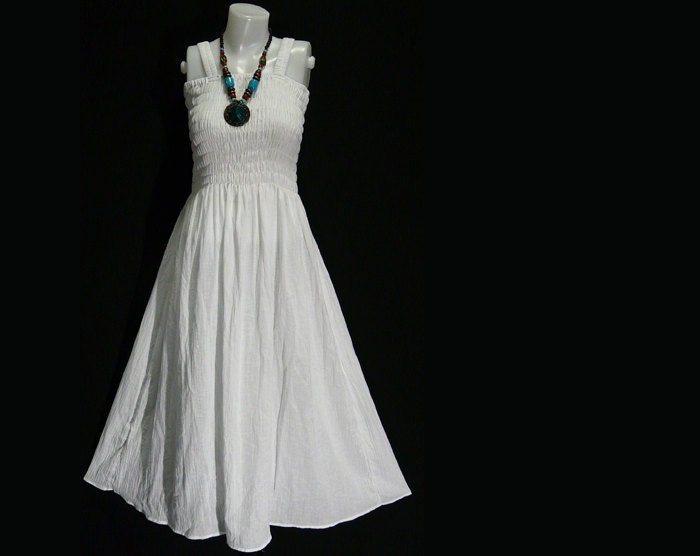 Hippie Bohemian Cotton Halter Maxi Women's Dress BH012