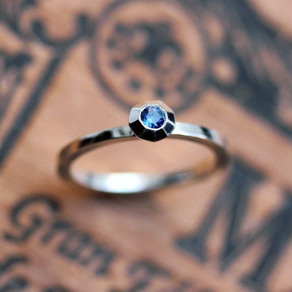 Blue sapphire engagement ring, Medium bling ring-blue sapphire engagement ring, modern engagement ring, alternative bride