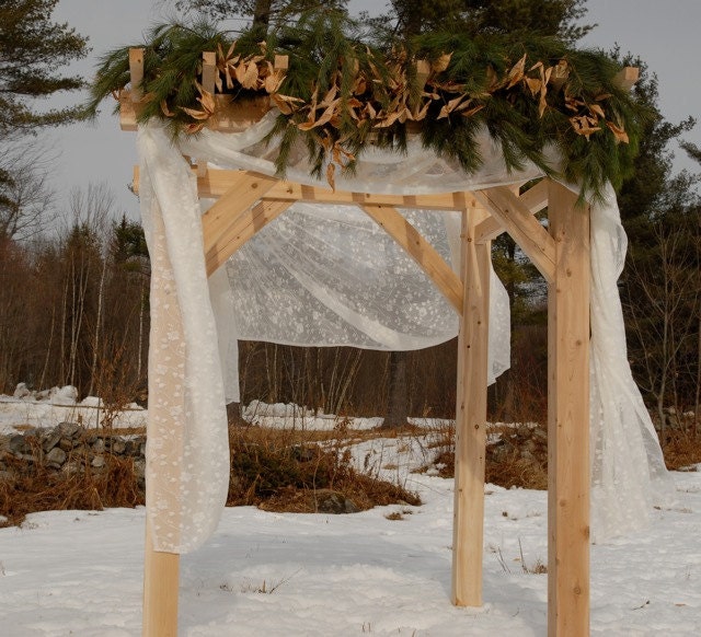 Timber Frame Outdoor Wedding and Garden Arbor From BlackDogTimberworks
