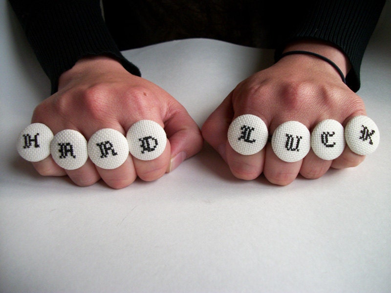 Knuckle tattoo rings From FunWithNeedles