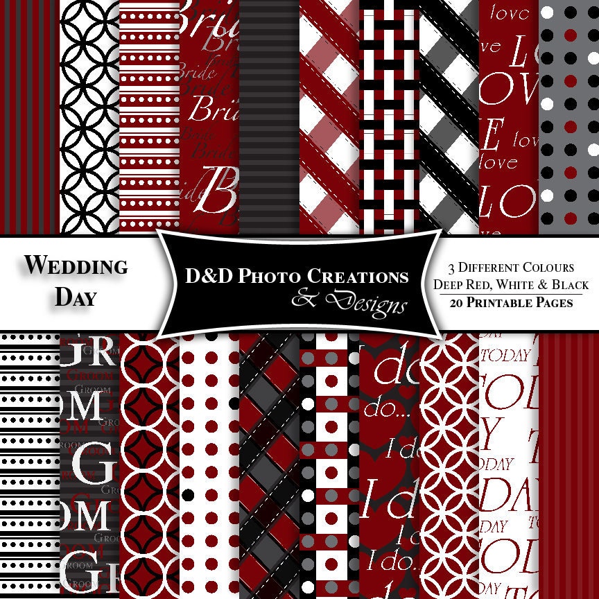 Wedding Day Printable Scrapbook Paper From DNDPhoto