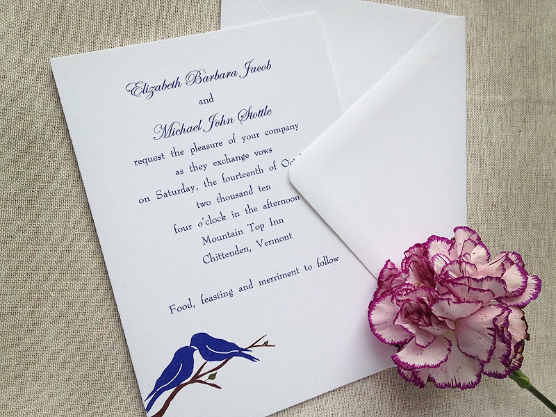 Bluebirds of Happiness Love Bird Wedding Invitations