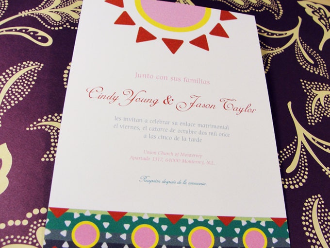 Mexico theme DIY Printable Wedding Invitation Set Invitation RSVP