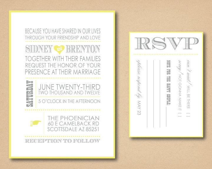 Printable Custom Wedding Invitation Rustic Modern