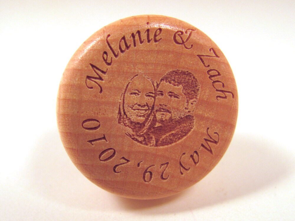 Personalized Wood Wine Bottle Stopper Save the Date Wedding Favor