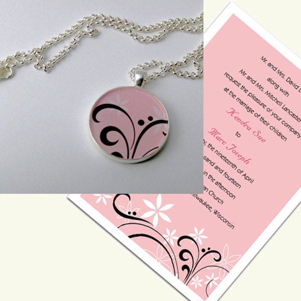 Custom Wedding Invitation Keepsake Necklace From maemaemills